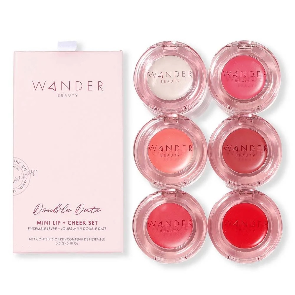 NWT NIB wander date night mini cheek and lip set. Limited edition.